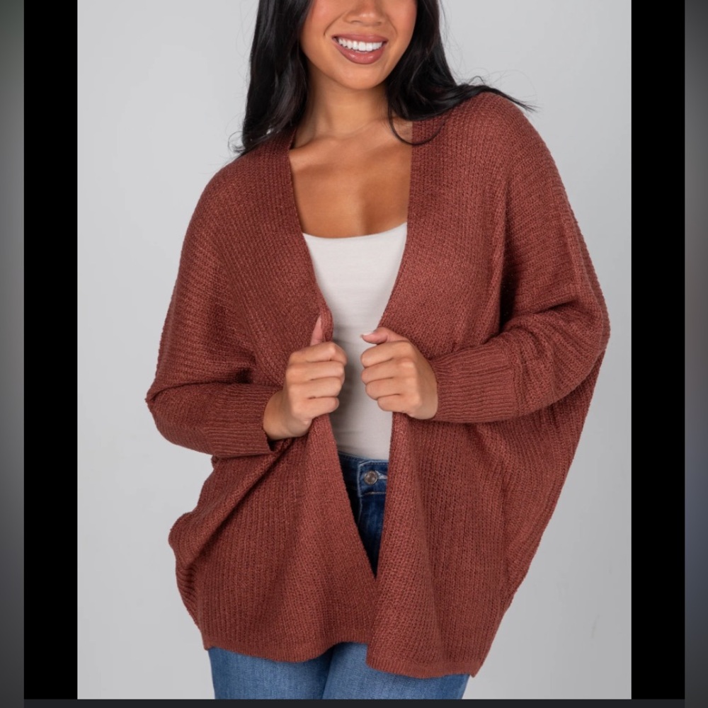 Gentle Fawn open Cardigan Small linen Oversized